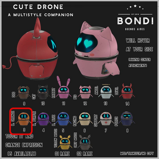 3.BONDI . Cute Drone . Basic Orange