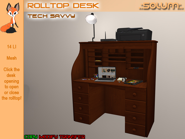 .:Solum:. Tech Savvy Rolltop Desk