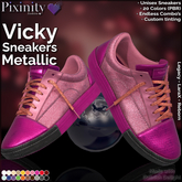Pixinity - Vicky Sneakers - Metallic - PBR Ready in 20 Shiny Metallic colors - Female Footwear - Custom Tinting