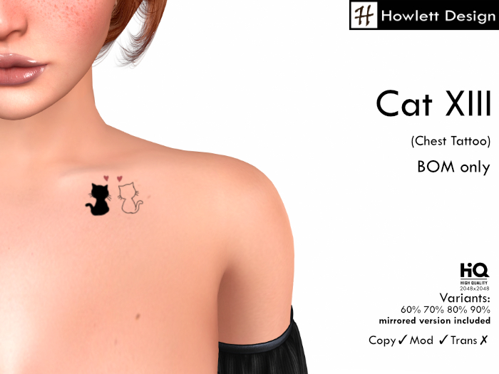 [HDesign] Cat XIII (Chest Tattoo)