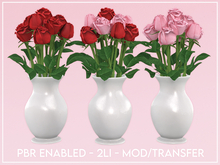 Rose Bouquet Vases (White Vase - Transferable)