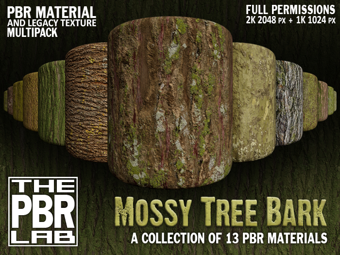 The PBR Lab - Mossy Tree Bark Multipack