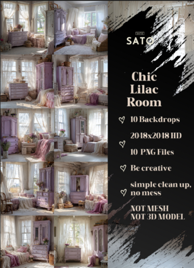 SATO - Chic Lilac Room backdrops (UNPACK)