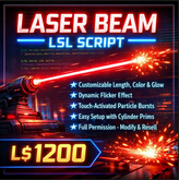 Full Permission Laser Beam LSL Script – Dynamic Flicker & Particle Effects