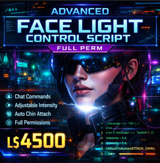 Advanced Face Light Control Script (Full Perm) – Adjustable Intensity Auto-Attach Chin Light for Sec