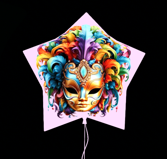 Mardi Mask ballon  ROSE  