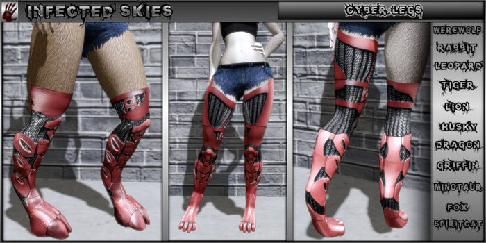 *IS* Cyber Legs Furry Female Red