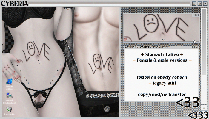 + Cyberia // Lover Tattoo Set