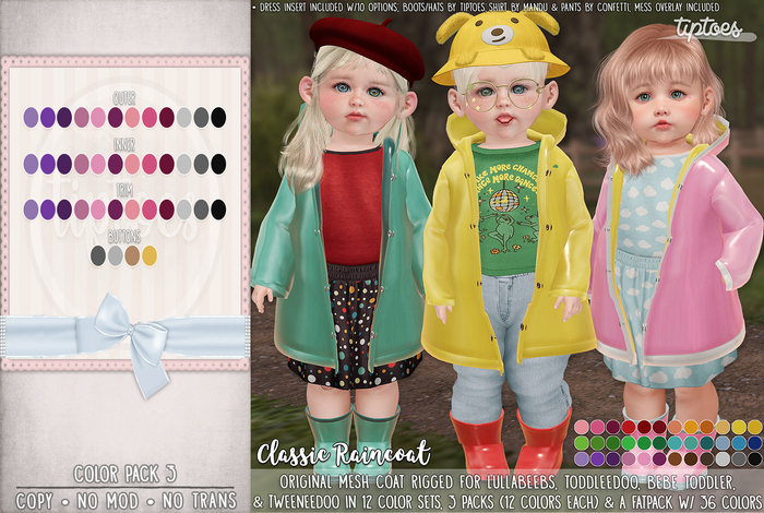 . tiptoes - Classic Raincoat - Color Pack 3