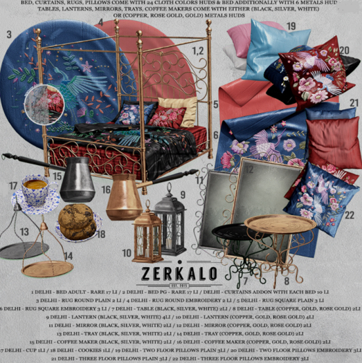 [ zerkalo ] Delhi - Rug Square Embroidery