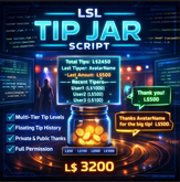 LSL Tip Jar Script – Fully Featured, Multi-Tier Tip & Hover Display System for Second Life