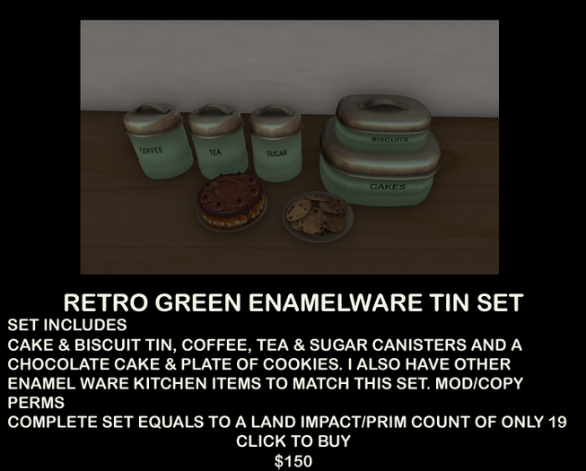 GREEN STORAGE TIN SET