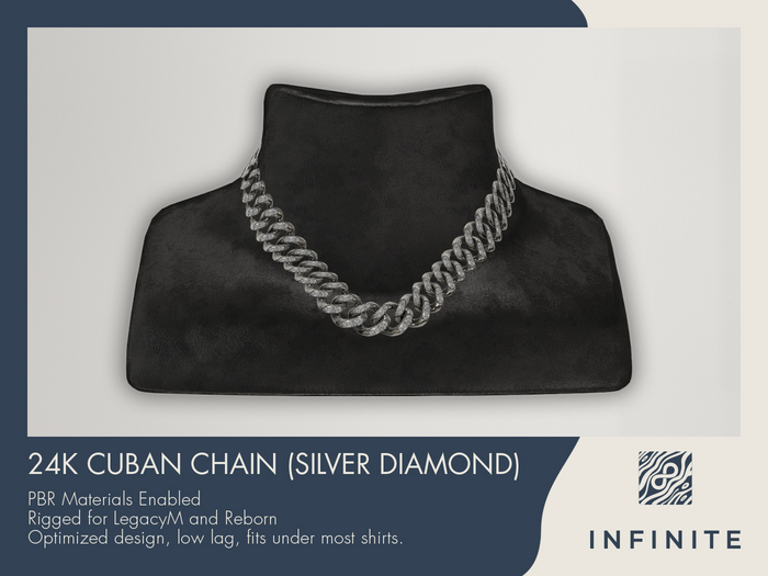 Infinite - 24k Cuban Chain (Silver Diamond)