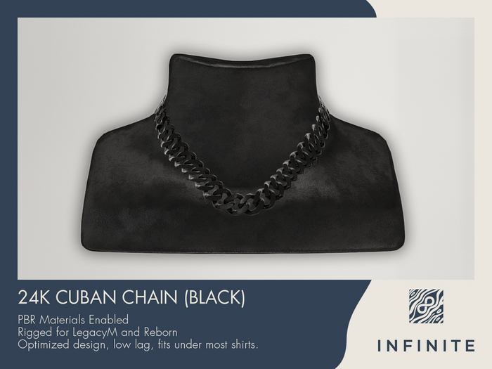 Infinite - 24k Cuban Chain (Black)
