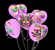 Mardi Gras Hearts Balloons   