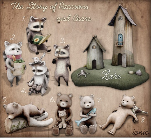 *ionic* - Raccoons & Bears Village RARE