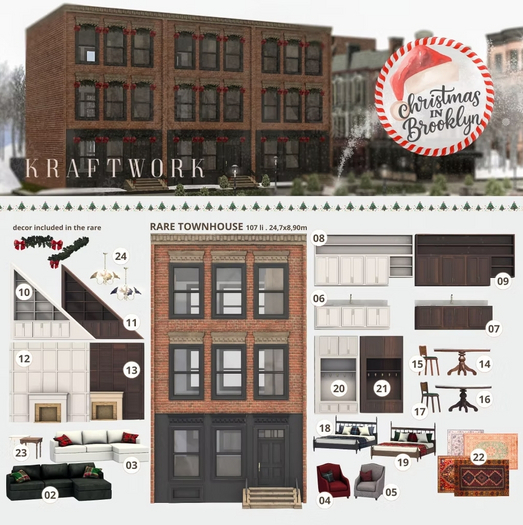 22 KraftWork Christmas in Brooklyn Rectangular Rugs