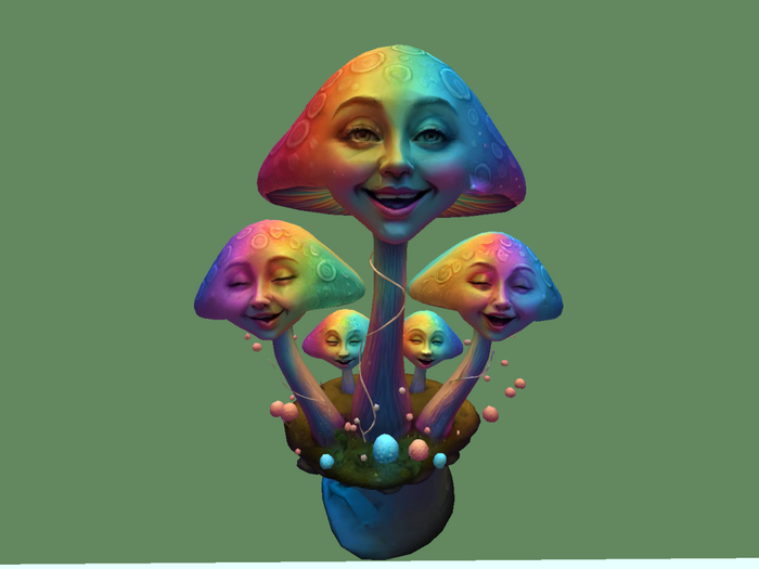 Rainbow cluster with face