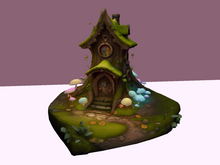 Tree stump fairy house