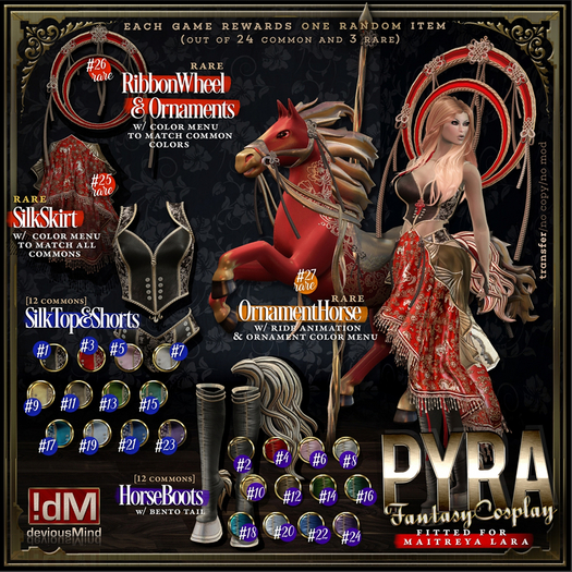 26 !dM Pyra **RIBBON WHEEL & ORNAMENTS** (BOX LARA) RARE