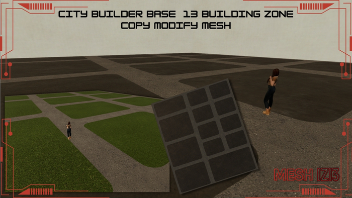 City Builder Base 13 Building Zone Copy Modify Mesh