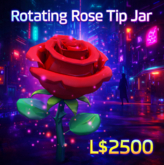Rotating Red Rose Tip Jar with Floating Particle Effect – Copy/Modify – Animated Thank You Message – Romantic Donation J