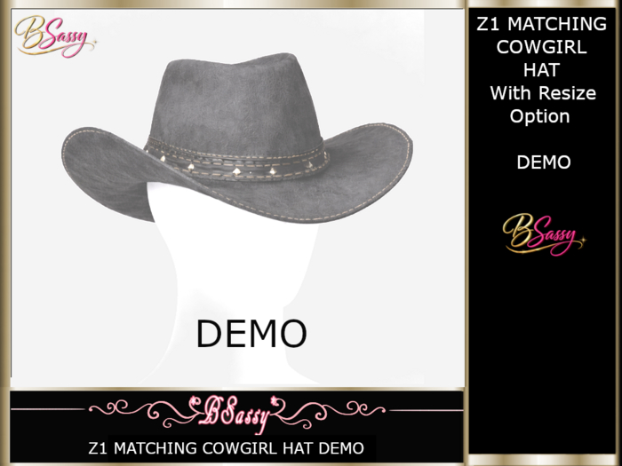 *BSASSY* Z1 MATCHING COWGIRL HAT DEMO