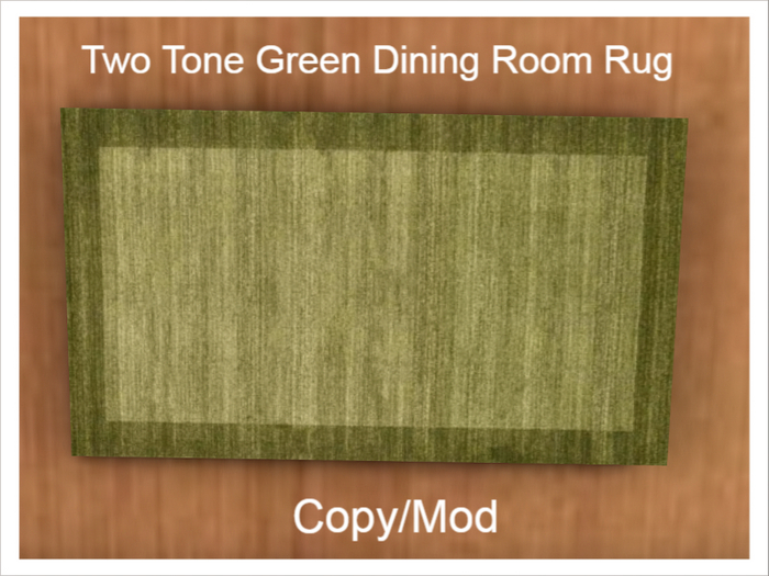 *CC* Two Tone Green Dining Room Rug