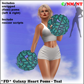 *FD* Galaxy Hearts Poms [Boxed] Teal