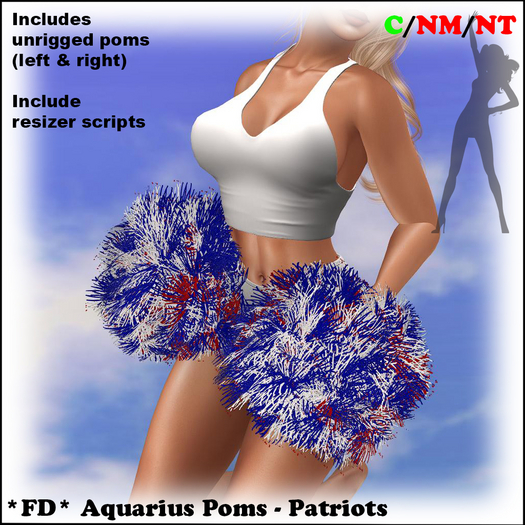 *FD* Aquarius Poms [Boxed] Patriots