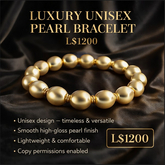 Luxury Unisex Pearl Bracelet – Elegant Gold Bead Wristwear | Copy Permission | Premium Classic Style