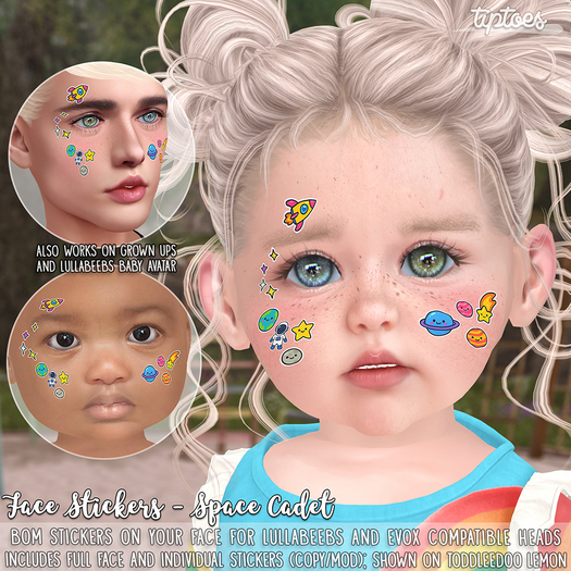 . tiptoes - Face Stickers - Space Cadet