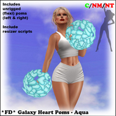 *FD* Galaxy Hearts Poms [Boxed] Aqua