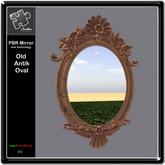 Mirror *new* old oval antik wood Spiegel PBR