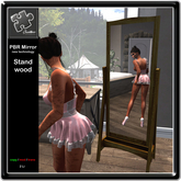 Mirror *NEW* PBR Spiegel with stand wood 