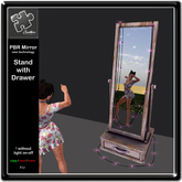 Mirror *new* stand with drawer lightpink-grey wood PBR 