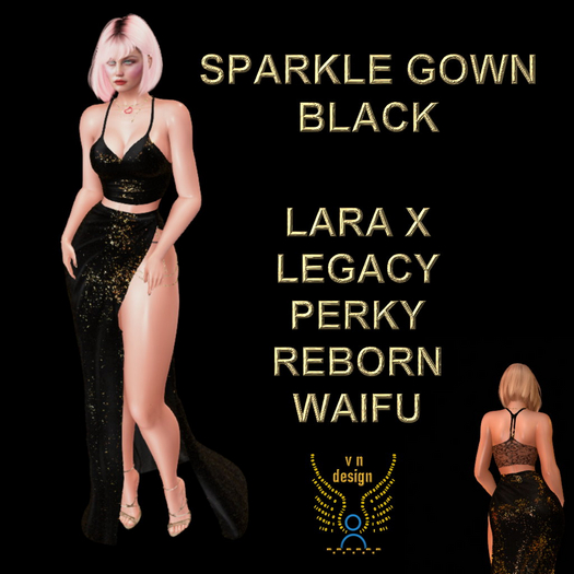 SPARKLE GOWN black