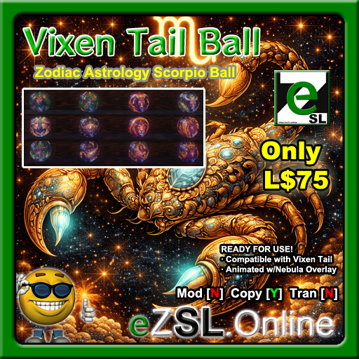 eZSL Scorpio Astrology Tail Ball for Vixen Tails [Add/Unpack]