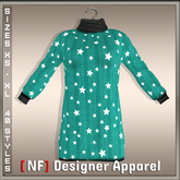 [NF] Glennis Sweater - Teal Stars - Sizes XXS-L