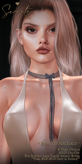 - Secrets - Bow Tie Necklace - Pearless - Boxed -