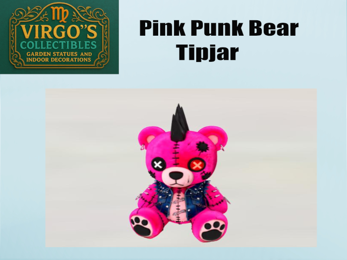 Pink Punk Bear Tip jar Boxed