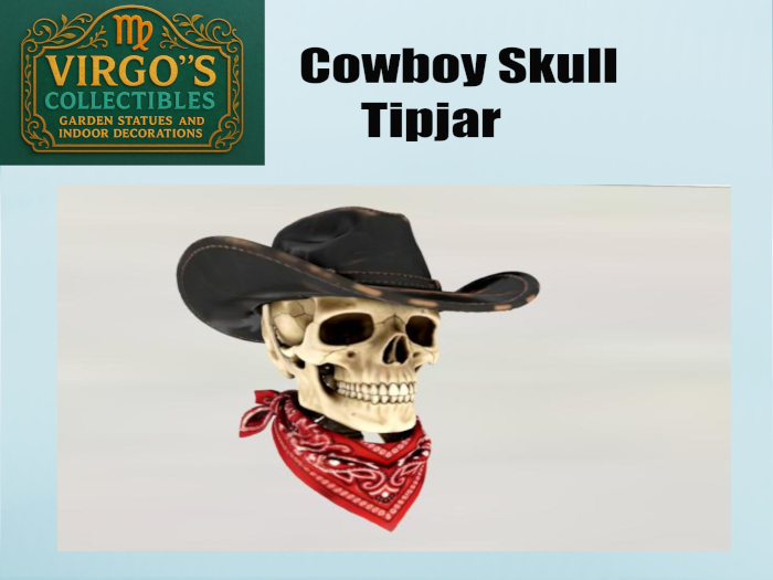 Cowboy Skull  tipjar Boxed