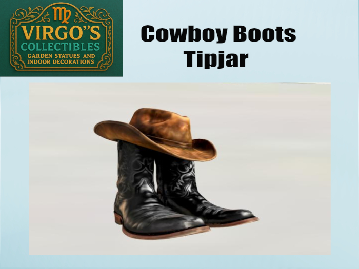 Cowboy Black Boots  tipjarBoxed
