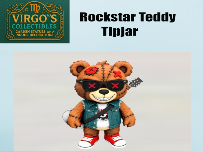 Rockstar Teddy Tipjar  Boxed