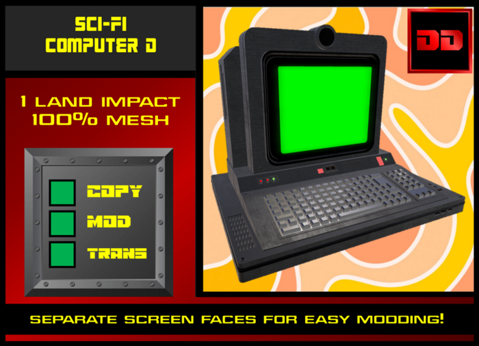 Sci-Fi Computer Console D [FULL PERM] [PBR]