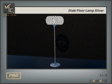 Lampe sur pied Diski argentée