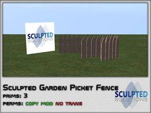 Sculpted Garden Picket Fence pack