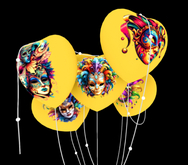 Carnaval yellow Mask Balloons 