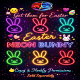 RB CYAN Neon Easter Bunny – Animated Neon Sign