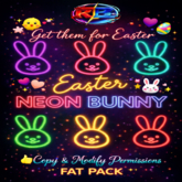 RB NEON EASTER BUNNY-ANIMATED NEON SIGN FATPACK